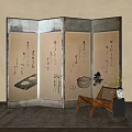 New Chinese Style Screen Partition 3d model