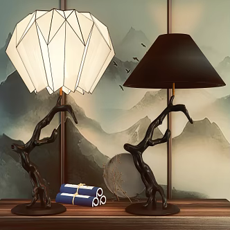 New Chinese Style Table Lamp 3d model