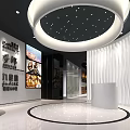 Modern Beauty Hair Salon Interior With Spacious Layout Round Pendant Lights And White Pillars