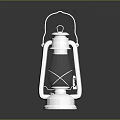 Vintage Silver Kerosene Lamp With Glass Shade And Reflective Base Against Dark Background