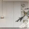 New Chinese Style Background Wall Panel Soft Bag Hard Bag 3d model