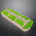 Vegetable Display Shelf With Transparent Glass Cover And Multiple Compartments For Green Vegetables