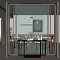Modern partition porch partition 3d model