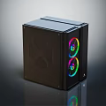 Sleek Black Gaming Computer Case With RGB Fans And Modern Front Design 3d model