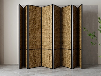 New Chinese-style screen partition 3d model