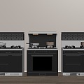 Modern integrated stove hearth kitchenware 3d model