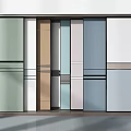 Modern Sliding Doors with Colorful Panel Combinations for Home Interior Design 3d model