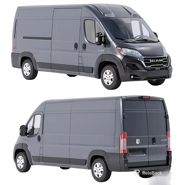 Ram Promaster Van Front And Rear Displays 3d model 