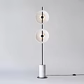 Modern Floor Lamp With Unique Round Shade And White Base Design 3d model