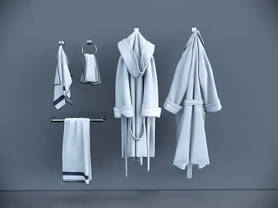 Modern Bathrobe Bath Towels 3d model