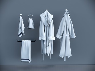 Modern Bathrobe Bath Towels 3d model