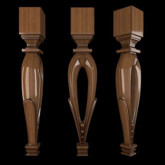 Wood Grain Support Column Stair Component Fence Posts 3d model