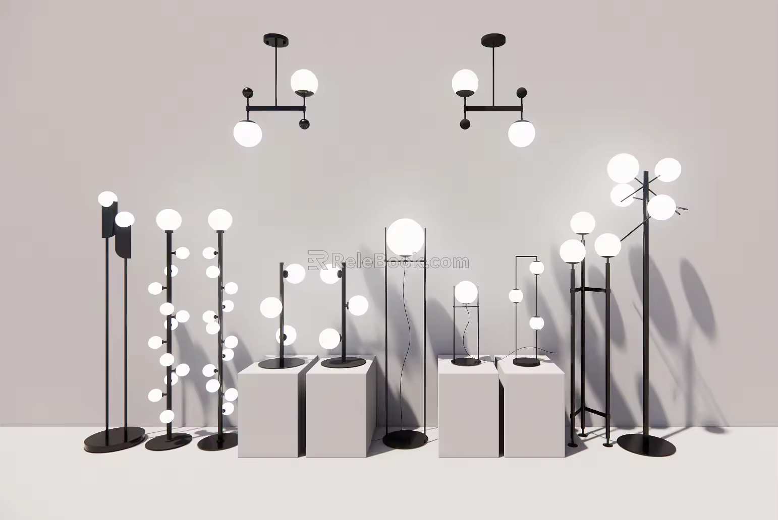 Modern lamp combination 3d model