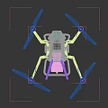 Smart Drone With Camera Propellers LED Lights And Sturdy Frame Structure Design 3d model