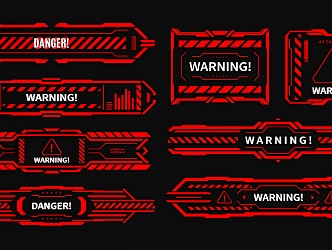 Sci-tech elements Sci-tech circuit alarm interface Sci-tech circuit danger prompt interface 3d model