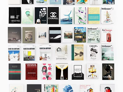 Diverse Books Magazines Collection Featuring Various Cover Designs And Themes On 3d model