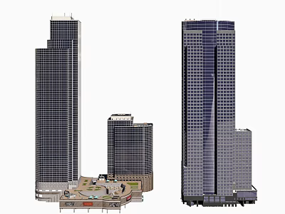 Modern High Rise Residential Buildings Exterior Design With Glass Facade And Balconies 3d model