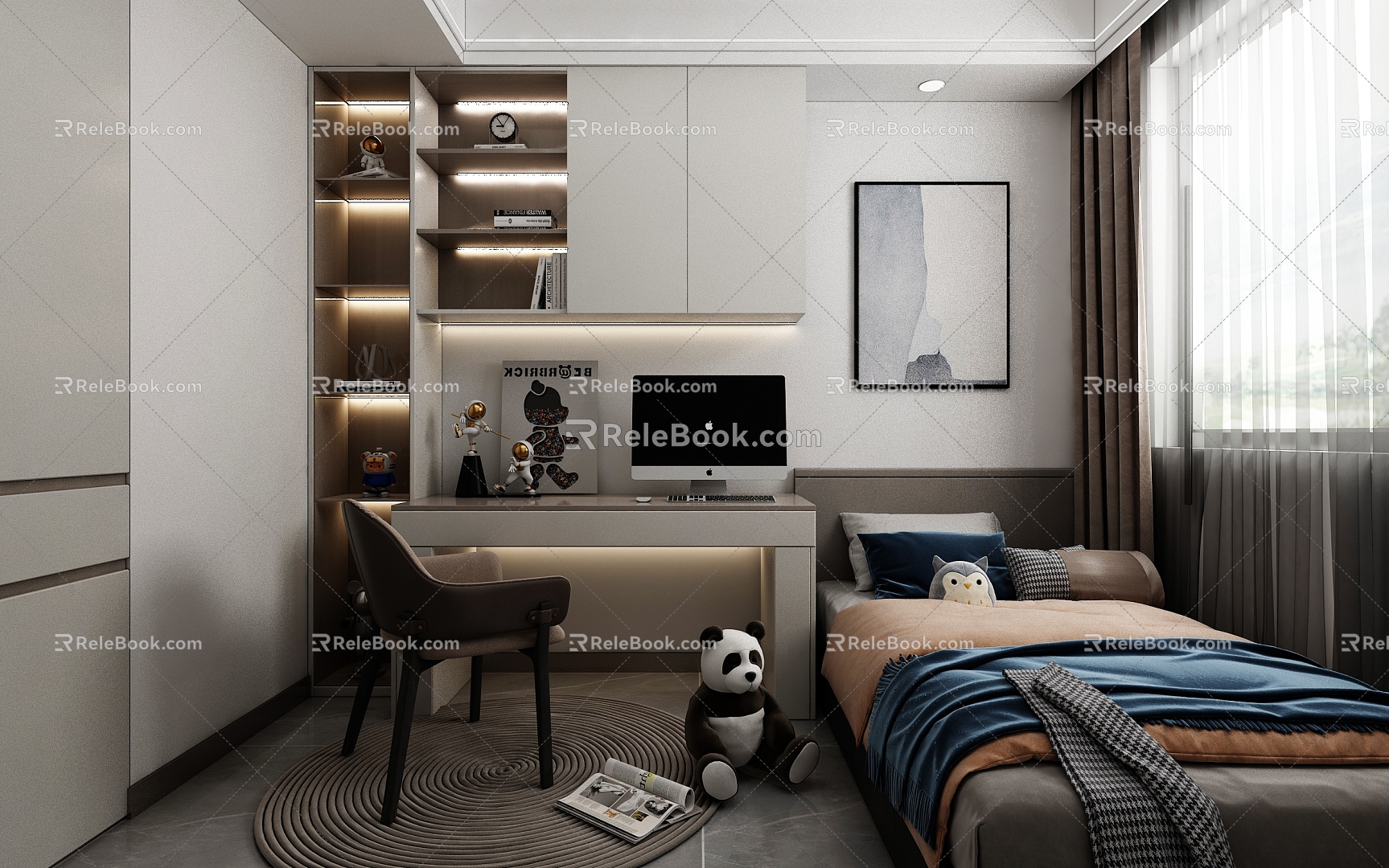 Children's room study small bedroom 3d model