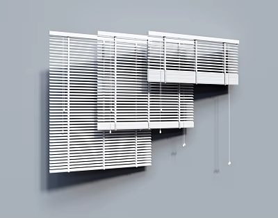 Modern Adjustable Window Blinds With Smooth Slats And Cord Control For Interior Decoration 3d model