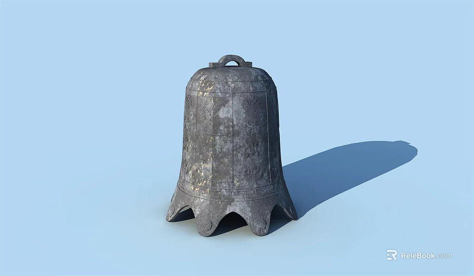 Ancient Musical Bell With Artistic Patterns Made Using Art Supplies 3d model