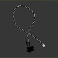 Black And White Braided Computer Cable With Connector Module And White Plug