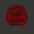 Burgundy Leather Armchair Modern Design With Curved Backrest Comfortable Seat And Slim Legs