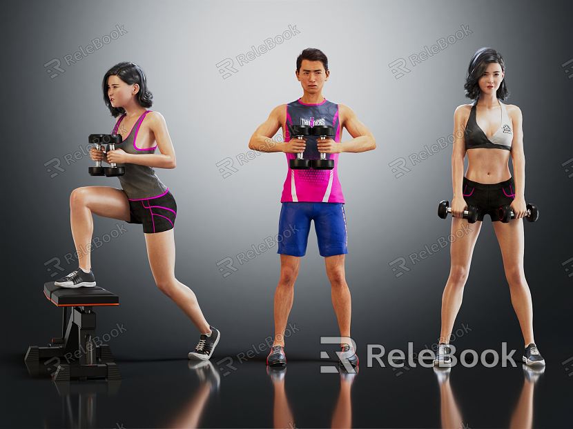 Modern Multiplayer Fitness Men and Women Weight Loss Weight Loss Men and Women model