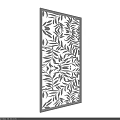 Modern Room Divider Featuring Ornate Laser Cut Leaf Pattern For Interior Decor 3d model
