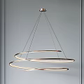Modern Suspended Chandeliers With Circular Loop Design And Metallic Finish For Interior