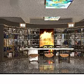 Modern Bookstore Interior With Well Organized Bookshelves And Front Counter Displaying Various Books