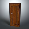 Brown Wooden Cabinet Door With Elegant Design Smooth Surface And Metal Handle