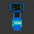 Blue Self Service Kiosk with Green Interface Display Screen and Dynamic Type Label
