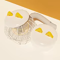 White Cartoon Shaped Kids Play Equipment With Yellow Decorations And Mesh Structure