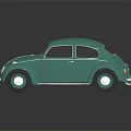 Classic Green Beetle Car With Shiny Exterior And Retro Design Elements 3d model
