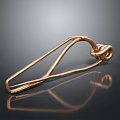 Abstract Copper Sculpture With Twisted Metal Structure On Sleek Reflective Surface 3d model