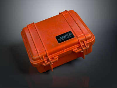 Durable Orange Protective Storage Case With Secure Latches And Brand Label 3d model