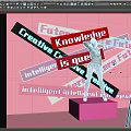 Creative Photo Check-in Spot With Pink Background Colorful Word Signs And Person Standing