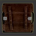 Vintage Brown Wooden Box With Metal Lock Rope Handle And Rivets