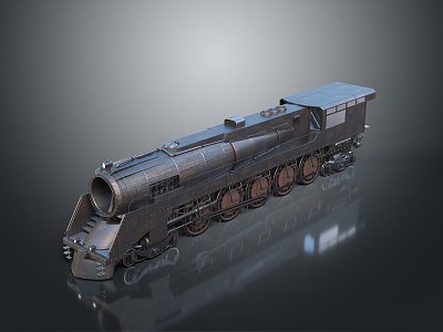 vintage train steam train carriage locomotive head steam carriage train vehicle 3d model