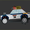 Lego Style Blue And White Off Road Vehicle With Number 38 Design