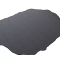 Black Shaped Rug With Irregular Edge For Modern Home Interior Decor