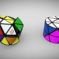 Colorful Geometric Twisty Puzzles Featuring Vibrant Colors And Unique Interlocking Shapes