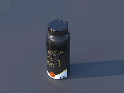 Industrial Equipment Black Bottle With Color 1 Label For Industrial Usage Applications 3d model