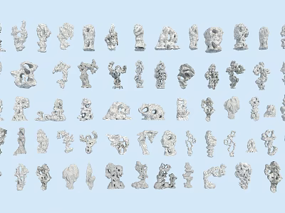 Intricately Carved Decorative Art Pieces With Various Design Styles And Patterns 3d model