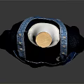 Blue Denim Overalls Shorts With Black T-shirt White Striped Cuffs And Pockets