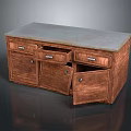 Wooden Storage Cabinet With Drawers Doors And Light Colored Countertop Structure Design