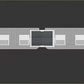 Classical Architectural Model White Building With Columns Symmetrical Low Walls And Dark Base