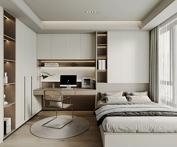 Modern Tatami Bedroom 3d model