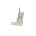 Minimalist Modern Floating Staircase With White Stone Steps And Golden Railings