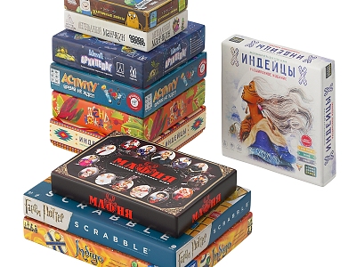 Children's board games 3d model